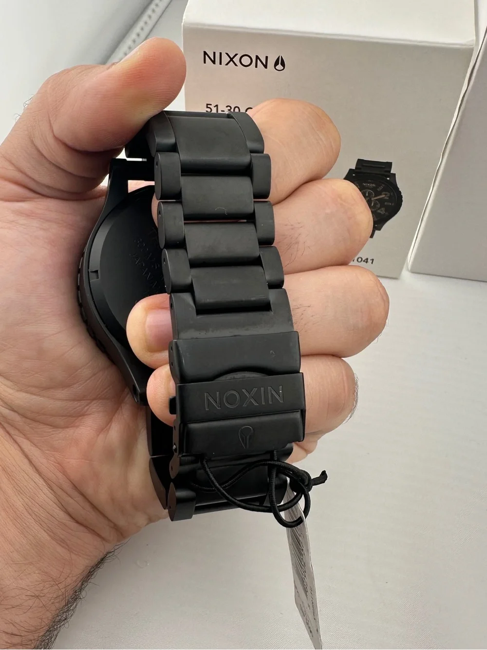 New Nixon Black & Gold Stainless Steel Chronograph Watch